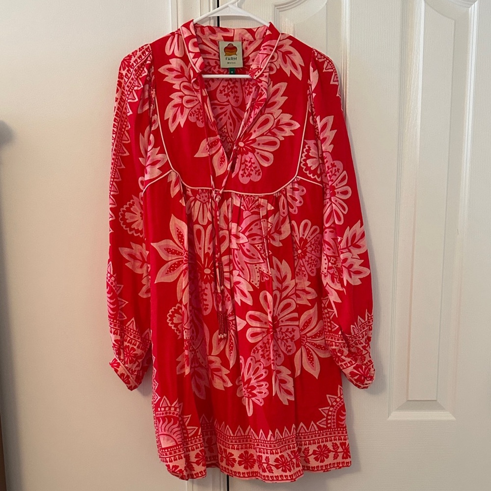 Red and Pink Floral Tunic